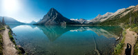 Bow Lake on a warm summer morning.