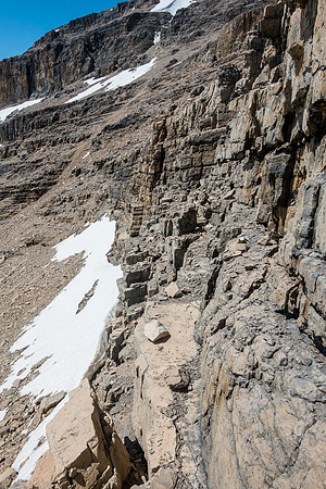 Looking out along the steep terrain that I downclimbed.