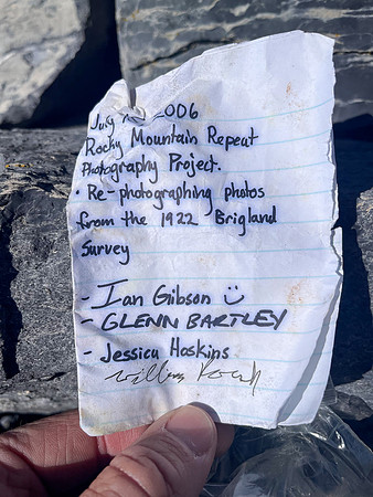 Mount Wardle summit register.
