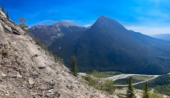 Descending the upper SE ridge back to the mid-slope forest.