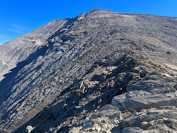 Ascending the upper SW face of Mount Wardle.