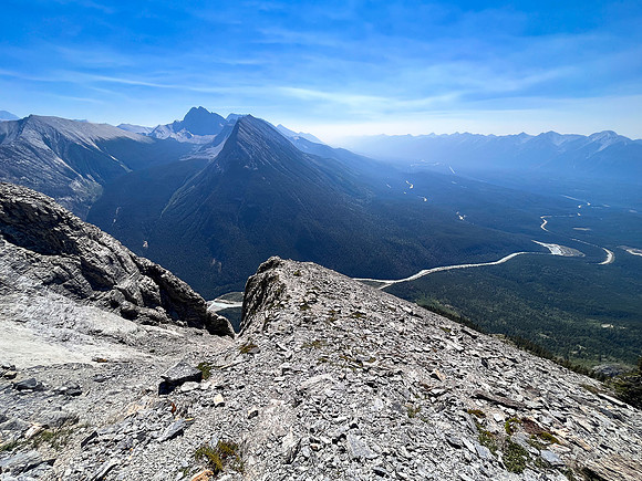 Descending the upper SE ridge back to the mid-slope forest.
