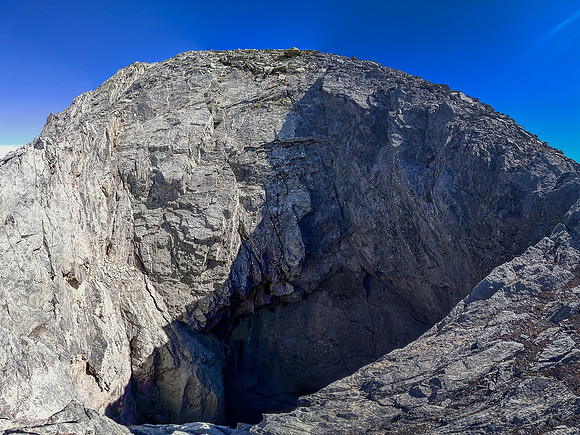 Wardle's Hole on the SW face of Mount Wardle.