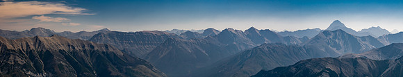 (L to R), Fatigue, Nasswald, Simpson Ridge, Nestor, Indian, Assiniboine and Octopus.