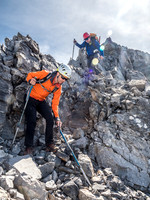 Careful descent of the north ridge.