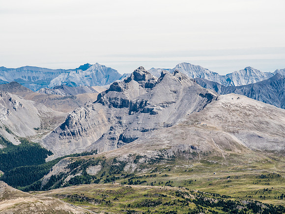 From C to R, Howard Douglas, Lookout Mountain and Brewster Rock are all part of the Sunshine Ski Resort.