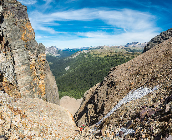 Another shot looking down at the top of the narrow access gully.