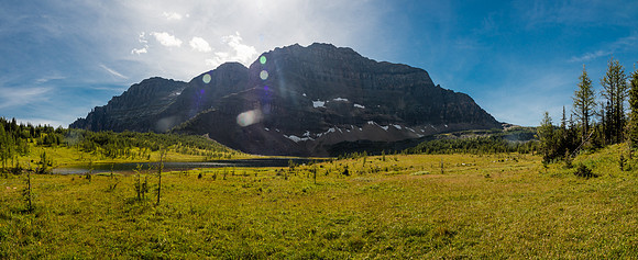 The Monarch massif rising over Eohippus Lake.