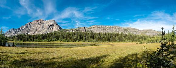 A great view of The Monarch (L) with the Ramparts stretching out towards Healy Pass to the right.