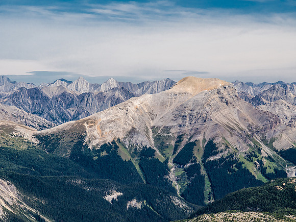 Mount Bourgeau looks great from this angle. Our approach up Healy Creek comes from the lower right of this photo.