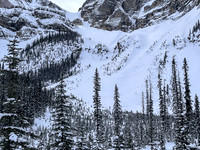 Views back to the north Whymper ski route.