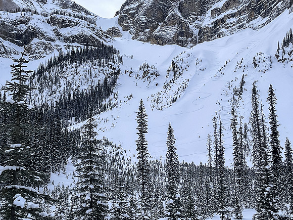 Views back to the north Whymper ski route.