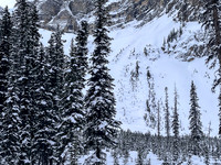 Views back to the north Whymper ski route.