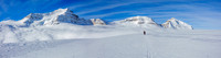 Skiing across the western plateau towards Collie, Chapel and Ayesha.