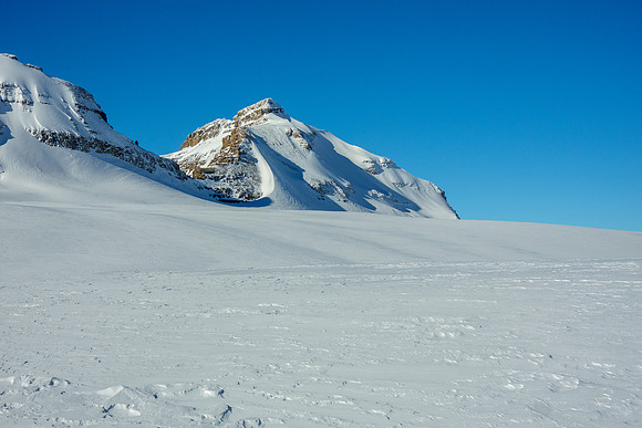 Ayesha Peak and its lovely snow arete.