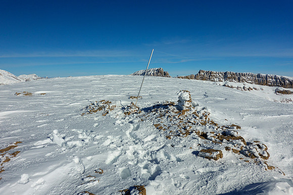 A survey marker indicating the boundary of Yoho National Park.