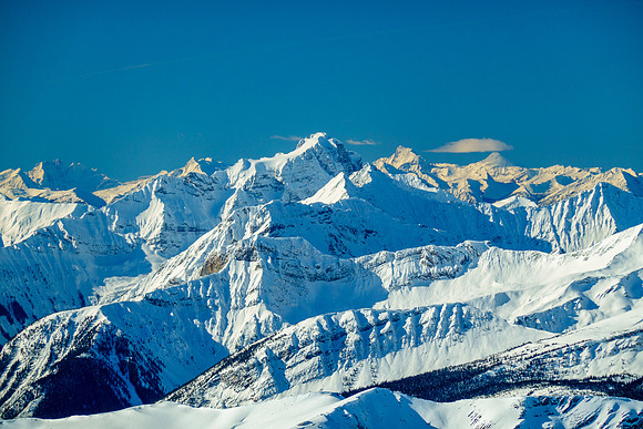 Mount Laussedat is a distinctive summit to the west.