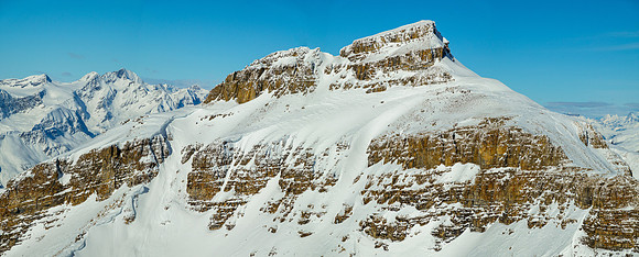 Mount Ayesha with the steep south access gully to the summit visible.