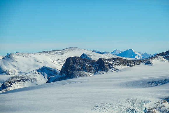 St. Nicholas Peak hardly looks like a peak in front of Crowfoot Mountain.