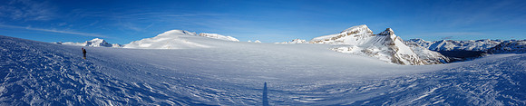 Skiing across the eastern section of the Wapta Icefield.