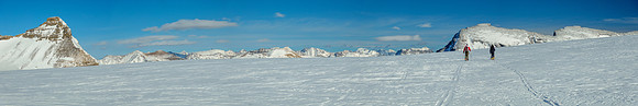 Skiing across the Wapta Icefield.