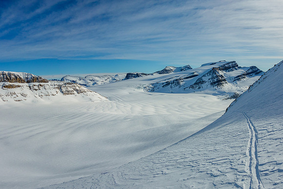 Views back over the top of the NE slope to Mount Gordon.