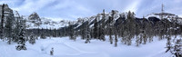 Following the skin track up Chickadee Valley.