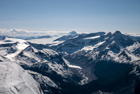 Looking up the North Saskatchewan River towards Mount Columbia in the far distance.
