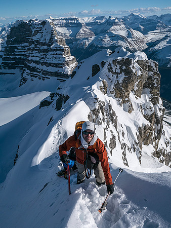 Some delicate down climbing along the ridge.