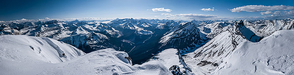 The Lyells, Oppy, Alexandra, Saskatchewan, Bryce, Castleguard, Columbia, Andromeda, Athabasca, Twins, Snow Dome, Kitchener, Alberta, Woolley, Diadem, Nigel, Brazeau, Poboktan, Willis.