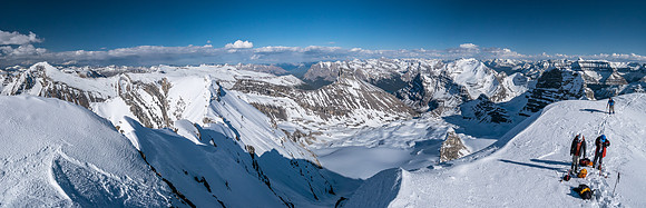 The summit cap was small so we took turns with the photos. This is looking east (Stewart), south (Tuft, Cline) and west (Amery) from L to R.