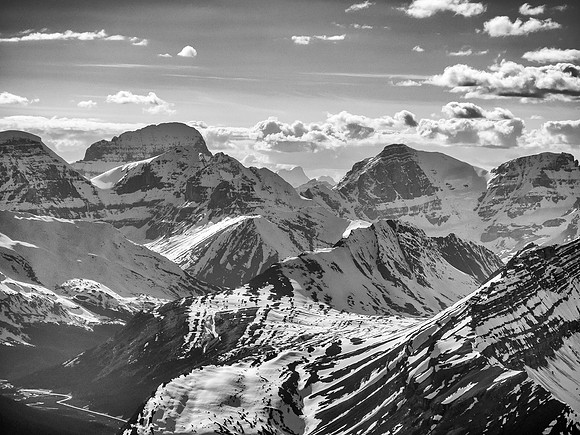 Mounts Alberta, Engelhard, Woolley and Diadem (L to R).
