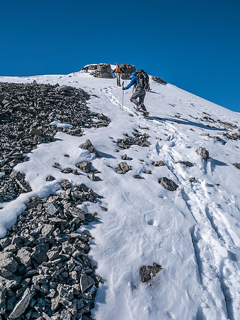 Some scree shows up on the south ridge.