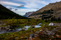 Fall colors and a nice stream start off our descent.