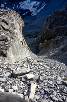 Looking down the hidden access gully.