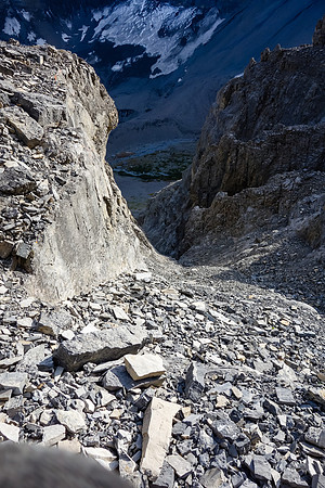 Looking down the hidden access gully.