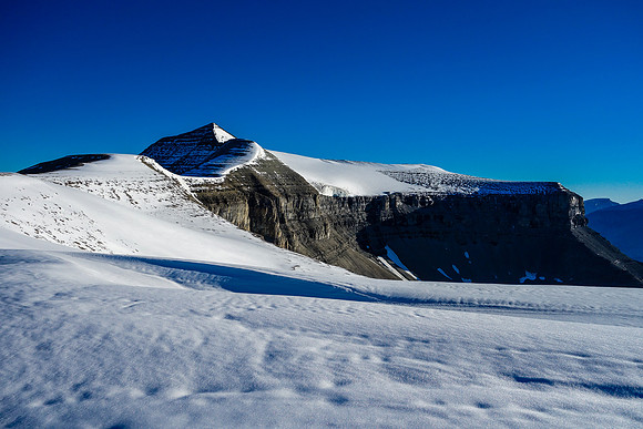 Looking back at Amery and our bivy shoulder on the right.