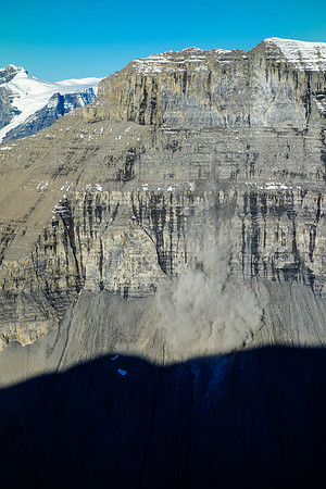 We watched in amazement as a large part of the east face of Willerval collapsed into the Amery Creek valley below!