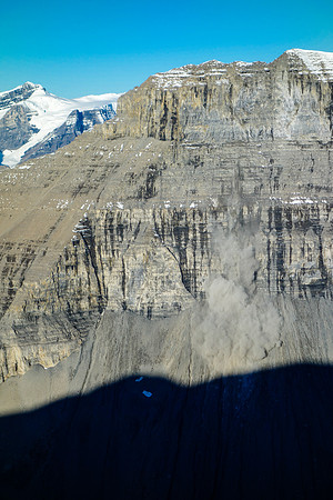 We watched in amazement as a large part of the east face of Willerval collapsed into the Amery Creek valley below!