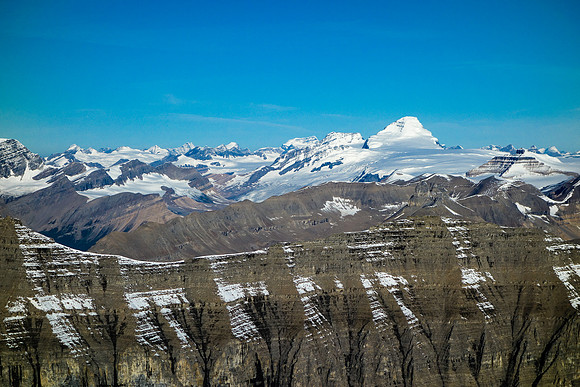Mount Columbia with King Edward to it's left and Clemenceau to the left of that.