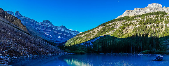 The small lake near the approach bivy site. And outlier of Amery on upper right.