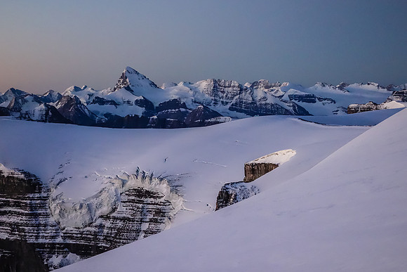Forbes in pre-dawn lighting over the Monchy Icefield.