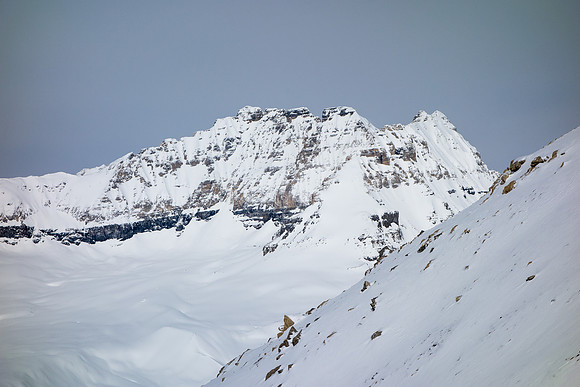 Looking northwest off the west ridge at Bident (R) and Quadra.