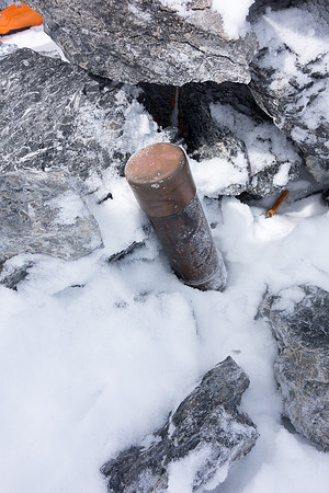 I was majorly bummed out that the summit register was frozen so solid I couldn't pry open the book!