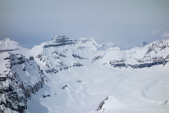 One of Chimney Peaks outliers looms over Chickadee Valley. Chimney is to the right.