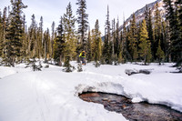 Wietse skis along the cheerful Vermillion River.