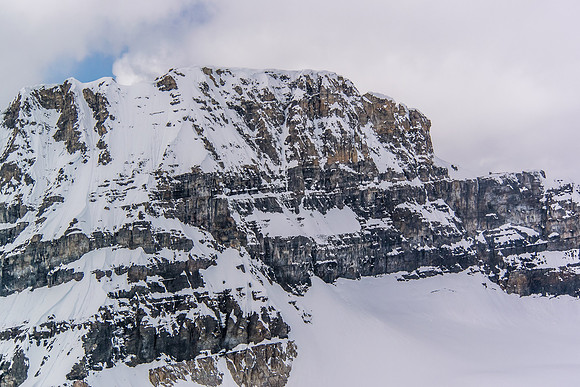 Chimney Peak looms over the col that is used for the Chick-a-Boom traverse that gets skiers between the Chickadee and Boom Lake valleys.