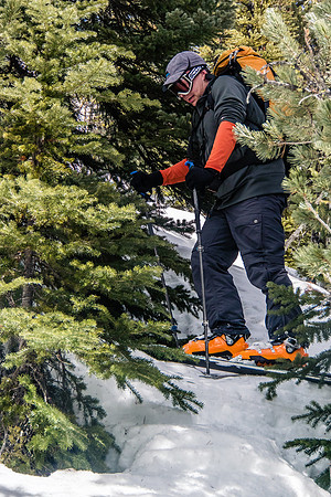 Getting through the trees from the bottom of the hanging valley was interesting in spots.