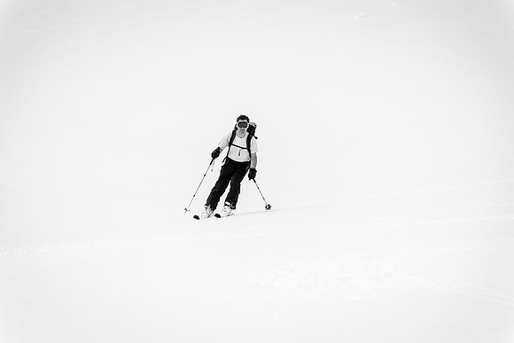 Ferenc coasts down the upper valley.