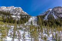 Looking up the avy slope that we used to gain the hanging valley.